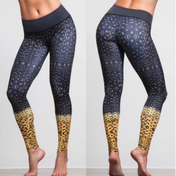 Onzie Pants - CLOSING SALE! Onzie Gray and Yellow Leggings S/M